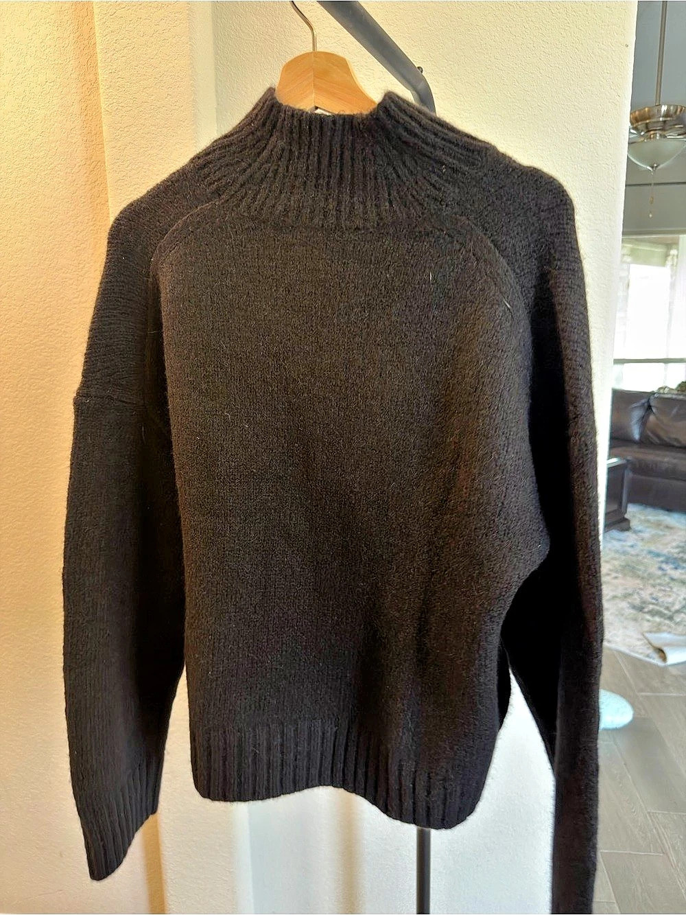 Everlane Cloud Oversized High Turtleneck Oversized Turtleneck in Black Size